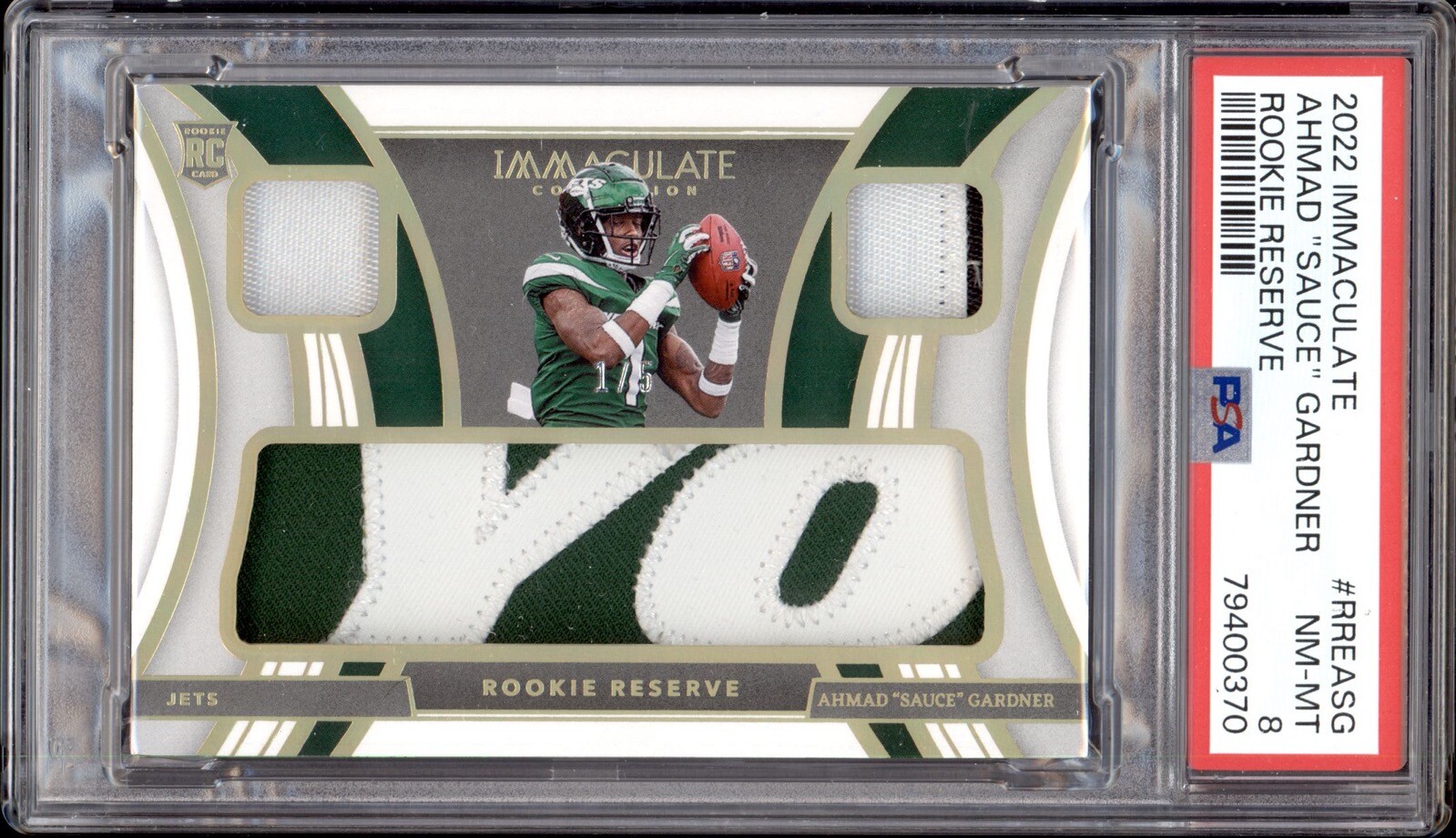 Sauce Gardner Panini Immaculate Collection Rookie Reserve #RREASG Base