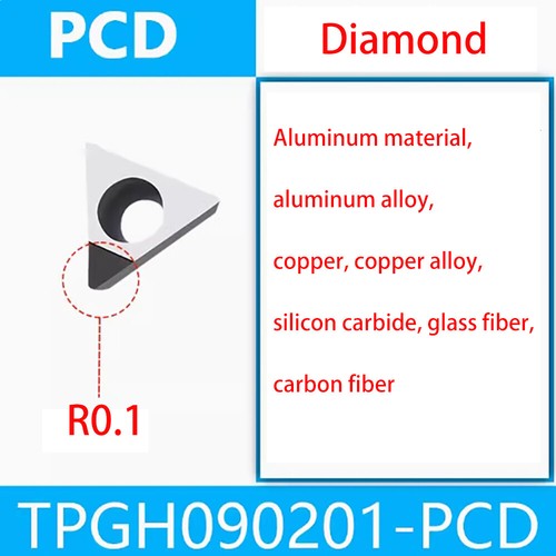 Finish machining R0.1 TBGT06 TPGH08 TPGH09 TPGH11 Diamond INSERT PCD WBGT060101 - Picture 8 of 10