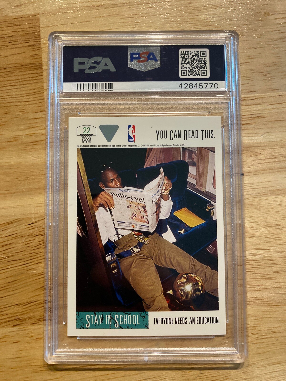 Michael Jordan PSA 8 Upper Deck Vintage Basketball Card NBA Collector 1991 GIFT view 4