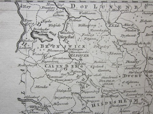 c1760 Lower Saxony Rollos Germany Hanover Braunschweig Genuine Old Antique Map - Picture 6 of 10