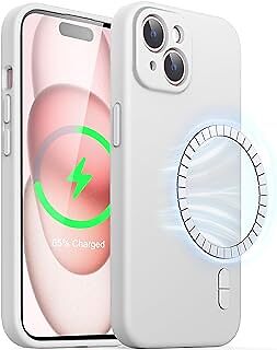 JETech Magnetic Silicone Case for iPhone 15 6.1-Inch| Compatible with MagSafe| P