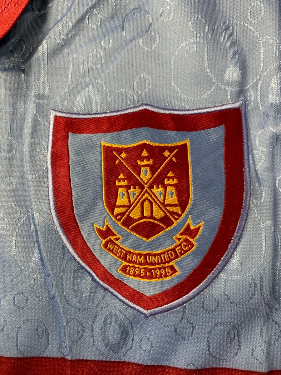 WEST HAM UNITED 1995/1997 FOOTBALL L/S SHIRT JERSEY AWAY WEST HAM UNITED 1995/1997 FOOTBALL L/S SHIRT JERSEY AWAY