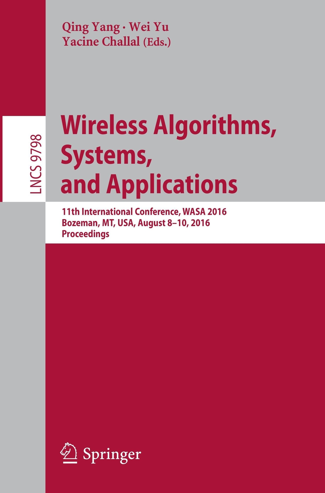Thumbnail - Wireless Algorithms, Systems, And Applications Qing Yang (u. A.)