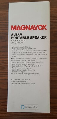 Magnavox Alexa Portable Bluetooth Black Speaker Water Proof MSH317 NEW in  Box