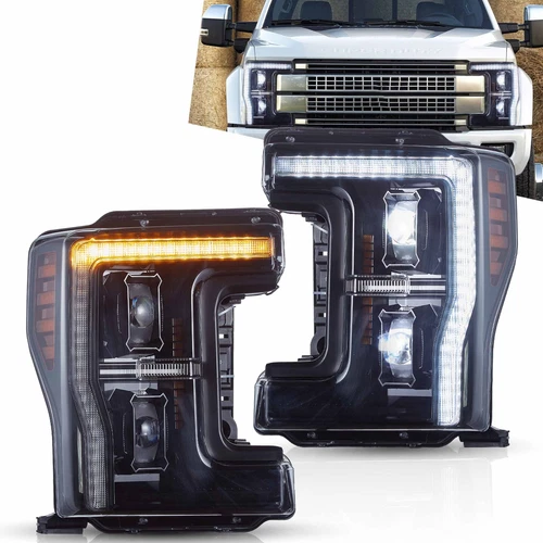 VLAND Headlights Fit 2017-2019 Ford F-250 F350 F450 F550 Super Duty Animation - Picture 1 of 9