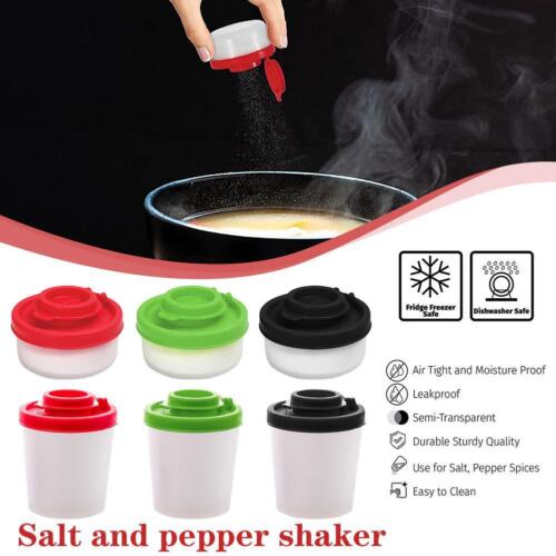 Salt And Pepper Shakers Clear Pots Dispensers Cruet Jars Lid Plastic FAST - Picture 1 of 11