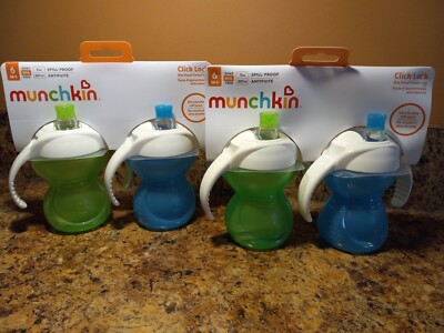 Munchkin Trainer Cup Click Lock Bite-Proof Soft Spout Spill-Proof 6m+ 2-Pack 7oz