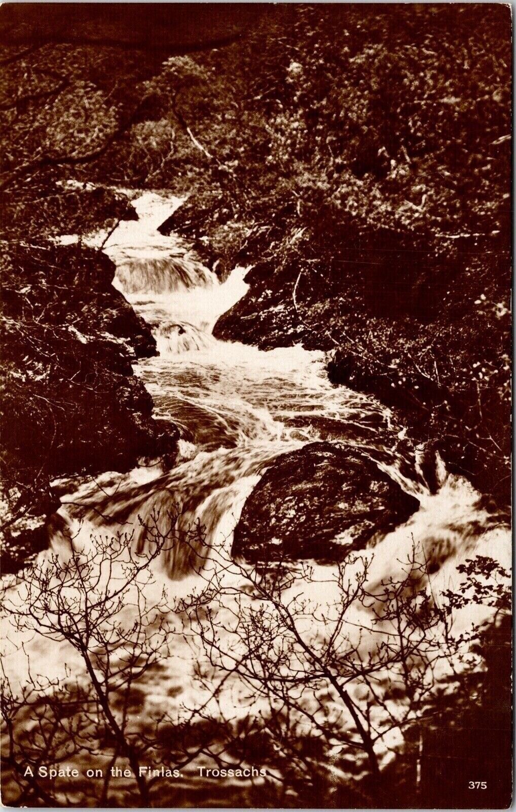 Cartolina antica Spate Finlas Trossachs DB MAI USATA foto reale