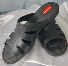 Okabashi Womens Black Flexible Slip-on Rubber Sandals Made In USA DC