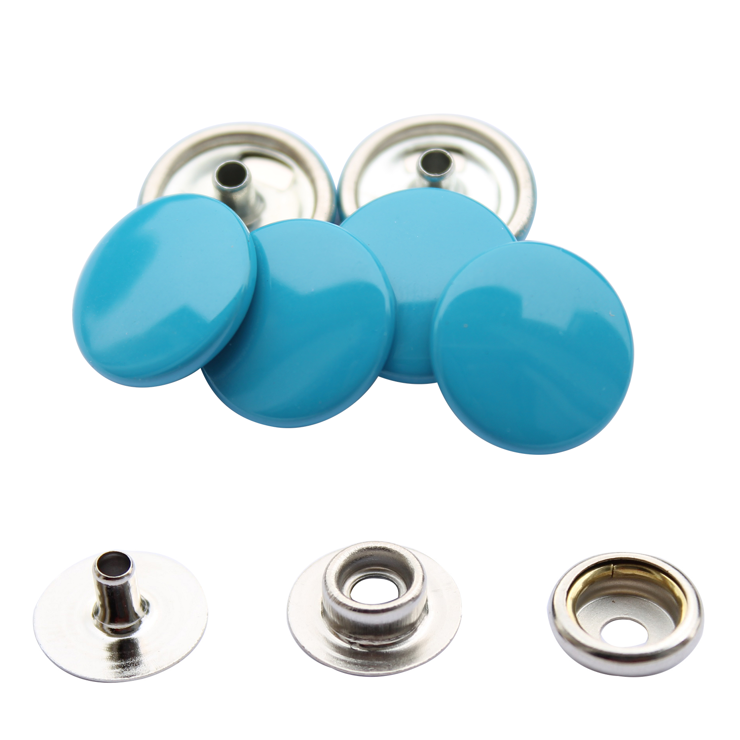 15mm Multicolour Press Studs 4 Parts Snap Fasteners for Leather Coats