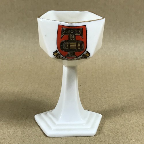 W H Goss Crested Ancient Salt Cellar Taunton Tau and Tun