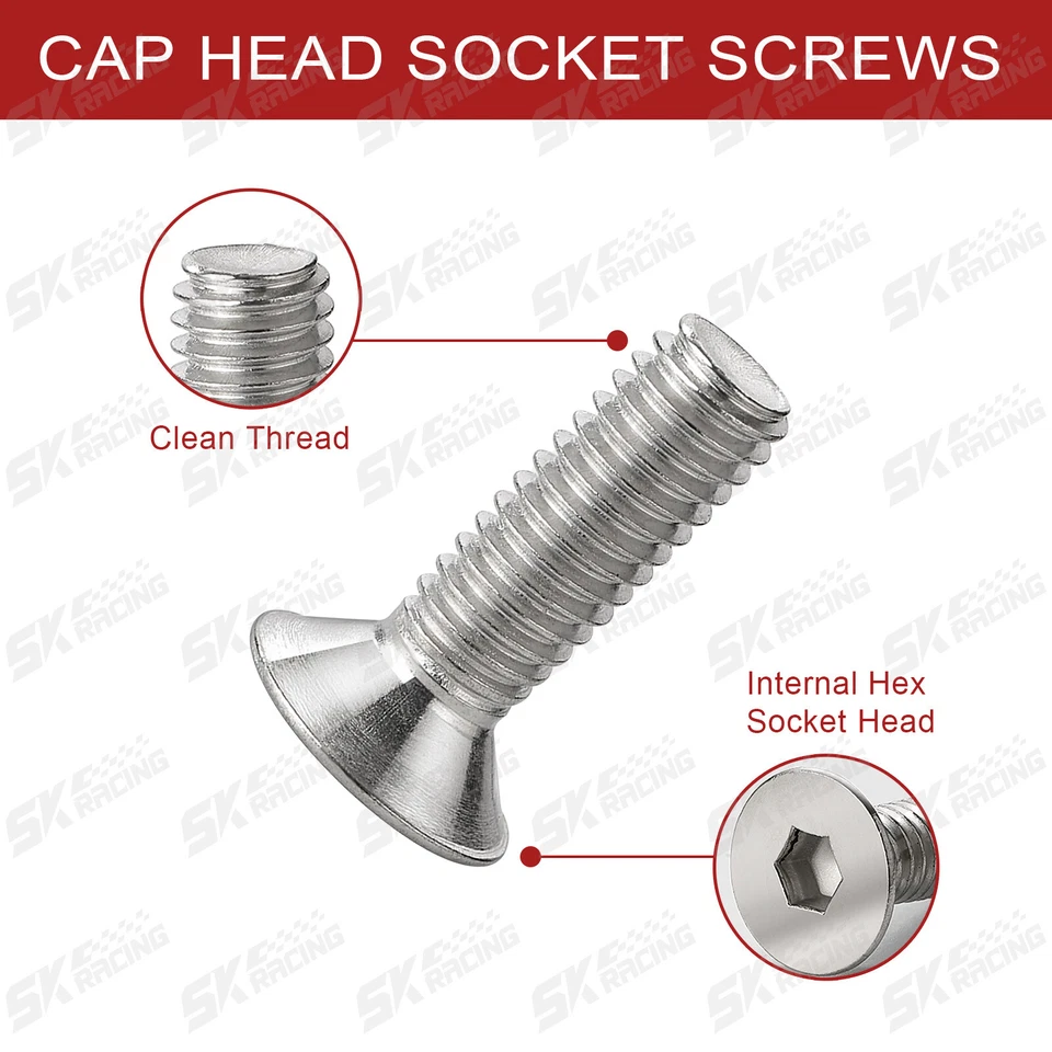 SKRACING JDM BILLET ALUMINUM FENDER BUMPER WASHER BOLT ENGINE BAY DRESS UP KIT - Image 4 of 4