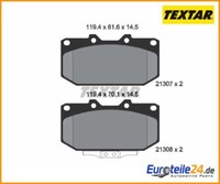 Bremsbelagsatz, Scheibenbremse Textar 2130701 FüR Subaru