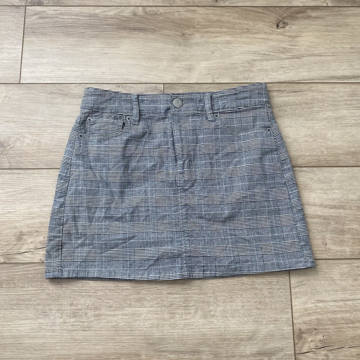 Gingham American Eagle Black Mini Skirt American Eagle Plaid Mini