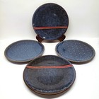 Levi’s x Target Appetizer Plates Blue Denim Stoneware Red Stripe Set Lot x4