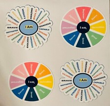 Four Positive Affirmation Stickers Encouraging Words Glossy Vinyl Stickers