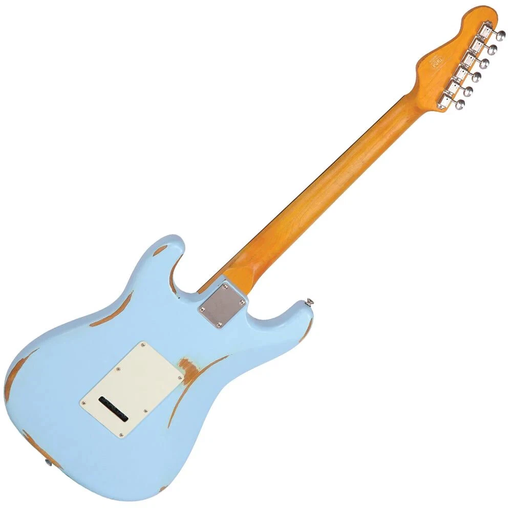Vintage V6 ICON Electric Guitar Distressed Laguna Blue eBay
