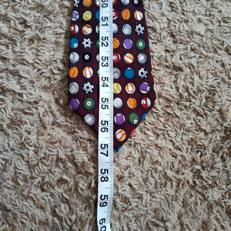 Винтажный галстук 1995 Nicole Miller Sport Balls 100% шелк 90-е - Изображение 4 из 4
