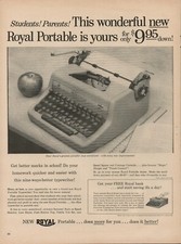 1953 Typewriter Royal Portable Vintage Print Ad Students Parents Office School