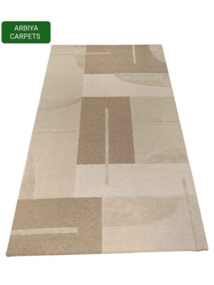 Brown And Beige Hand Made Tufted Carpet Modern Design  Area Rug For Living Room