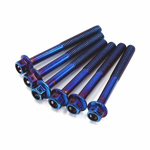 Uxcell a17122200ux0121 6Pcs Colorful Titanium Alloy Motorcycle