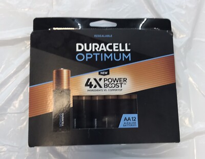 Duracell Optimum AA Alkaline Batteries All-Purpose 12 Pack  1024103