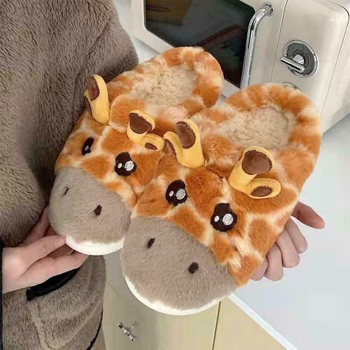 Winter Indoor Men Fluffy Slippers Non-slip Thick Bottom Plush Shoes Cotton - Picture 3 of 10
