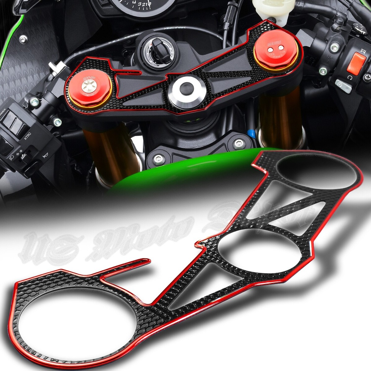 Handle Bar Yoke Cover Black Protector Sticker 12-19 Ninja ZX-6R