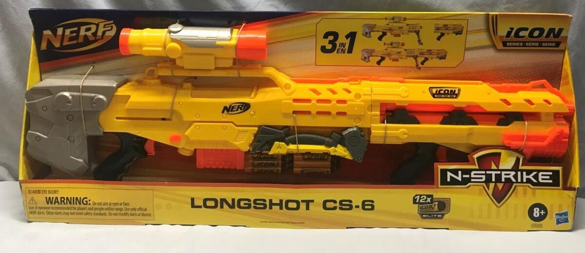 Nerf N-Strike Icon Series 3 in 1 Sniper Longshot CS-6 Toy Blaster - Brand  New