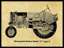 Minn. Moline Model Z Type U NEW Metal Sign - 24"x30" USA STEEL XL Size - 7 lbs