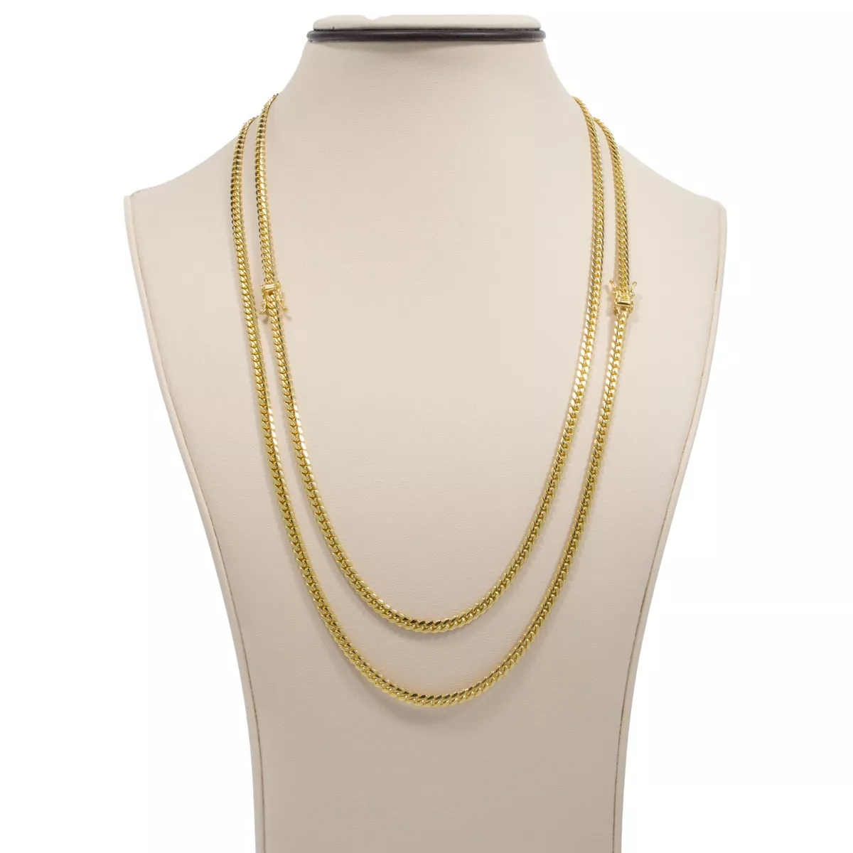 4mm 14k Gold Chain Cuban Link Curb Chain Mens Gold Chain Miami