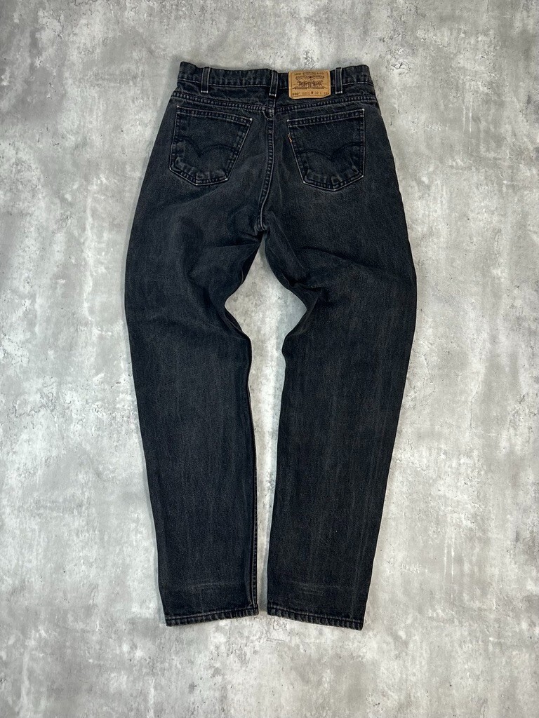 Vintage 80s/90s Levis 550 Orange Tab Tapered Leg Black Denim