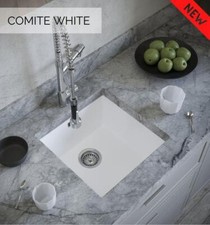 MATT WHITE - COMITE SINGLE BOWL INSET OR UNDERMOUNTED KITCHEN SINK