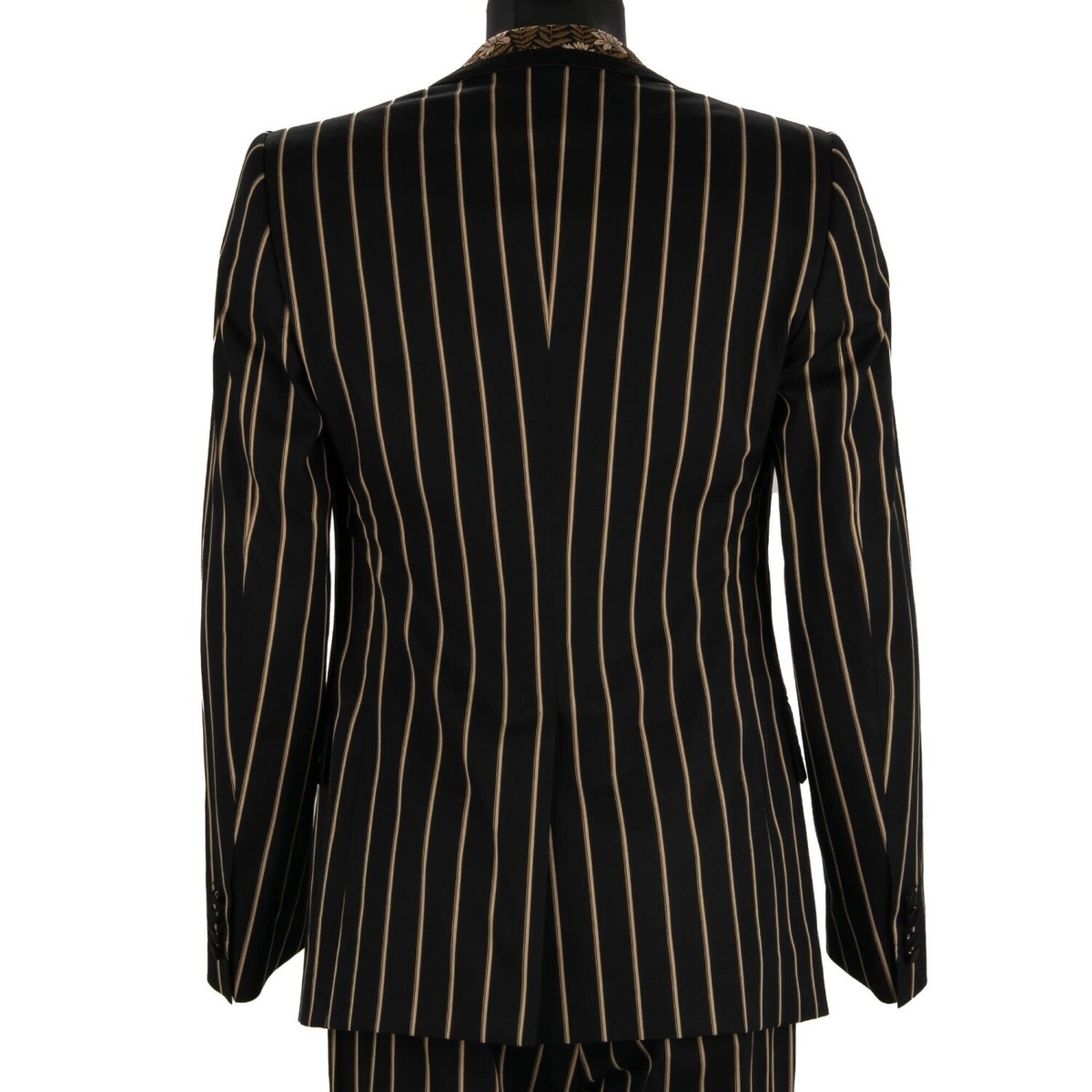 DOLCE & GABBANA Flower Striped 3 Piece Jacquard Suit Jacket DOLCE & GABBANA Flower Striped 3 Piece Jacquard Suit Jacket