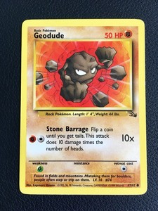 Pokemon Card Geodude Fossil Set 47 62 Common Lp Ebay