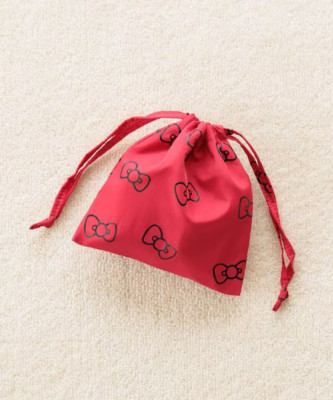 Sanrio Characters Hello Kitty x LOWRYS FARM Drawstring Pouch Red Japan Limited