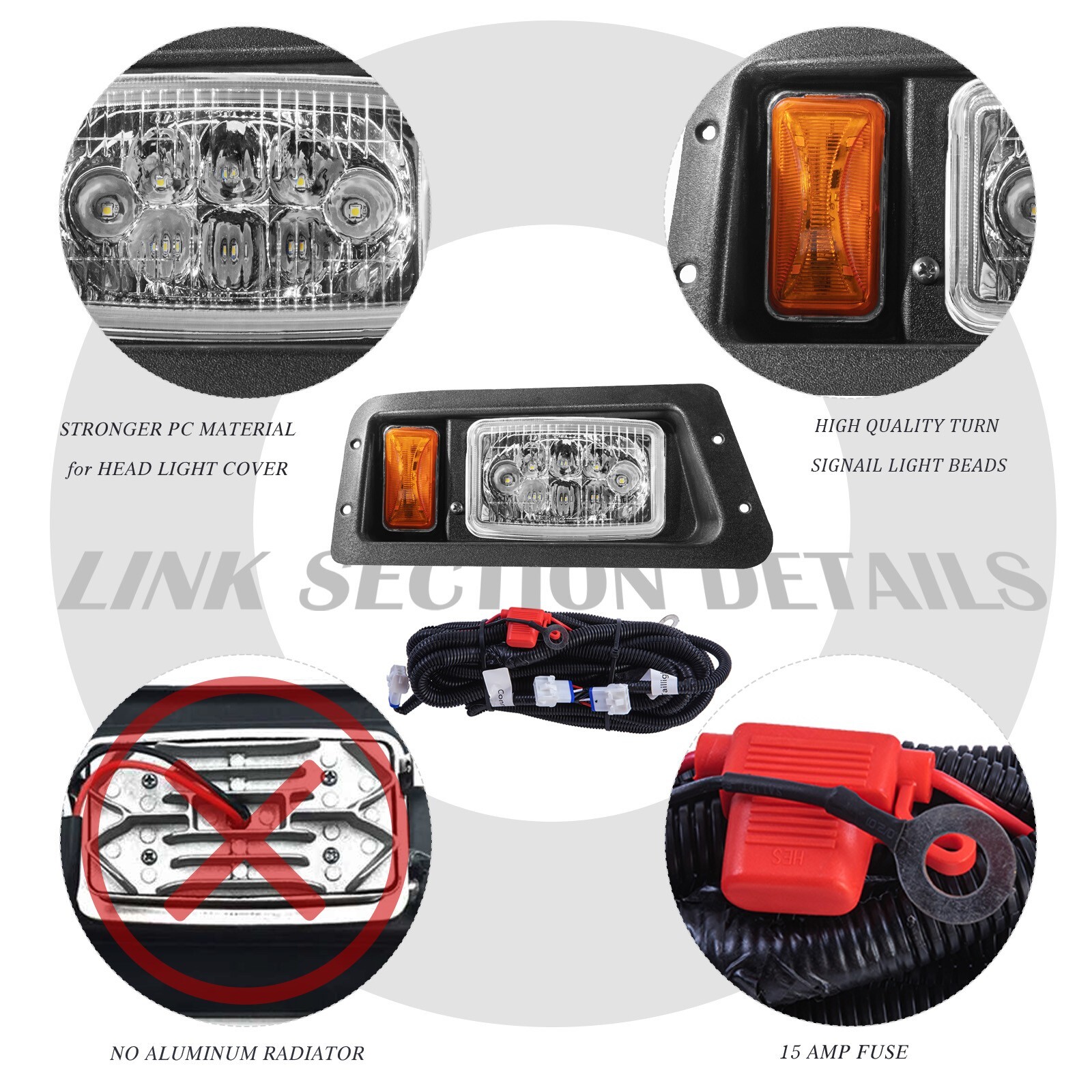 VPAHub Golf Cart Adjustable Light Kit 12V - 48V Fits Yamaha G14, G16, G19 G22