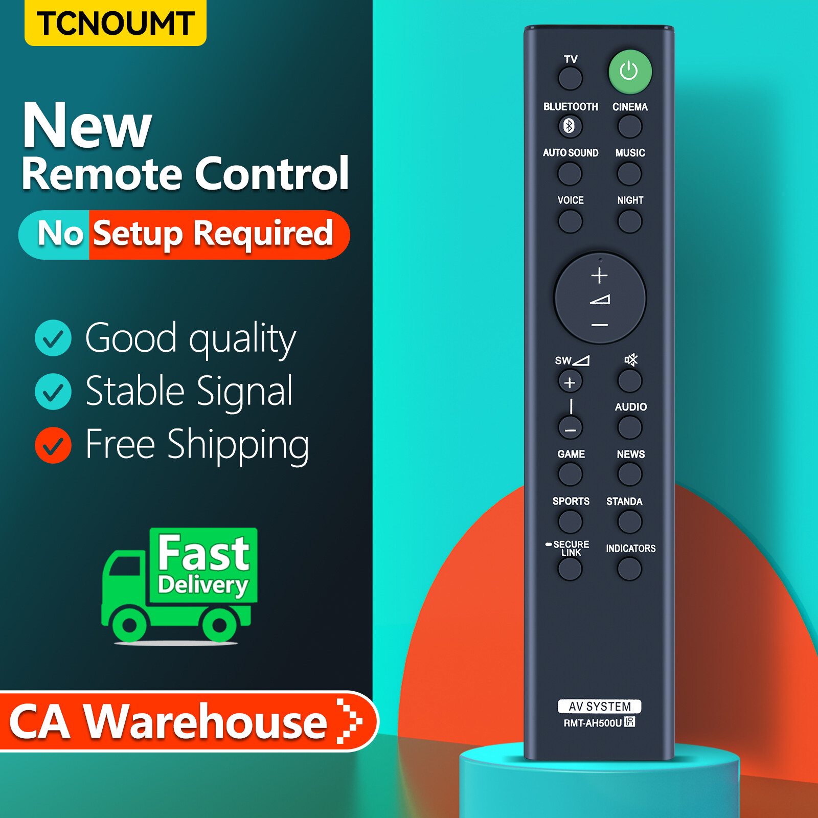 New RMT-AH500U Remote Control For Sony Sound Bar HT-S350 SA-S350 SA-SD35 HT-SD35