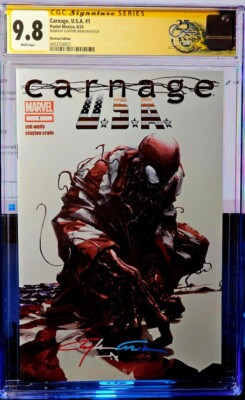 Carnage USA 1 Spot Foil CGC 9.8 Crain Patriotic Infinity sig w