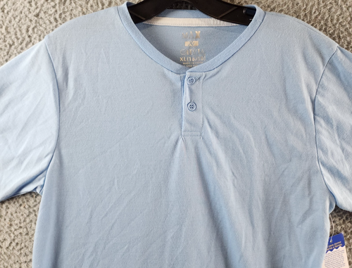 Max & Olivia Soft Jersey Henley Pajama Top Boys XL 16/18 Blue Short Sleeve - Picture 2 of 13
