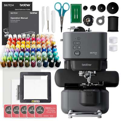 Brother Skitch PP1 4'' x 4'' Embroidery Machine with 80 Spools Thread Bundles