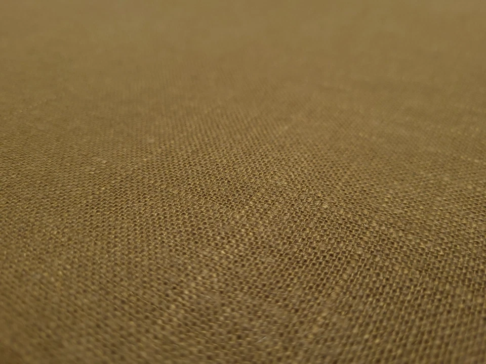 Covington JEFFERSON LINEN OLIVE Brown Green Solid Designer Drapery Uph Fabric - Image 3 of 4