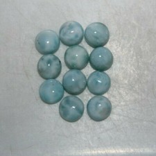 Natural Larimar 5mm Flat Back Round Cabochon Loose Gemstone s 