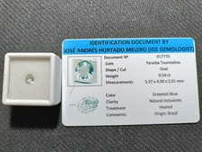 Tormalina naturale Paraíba 0,54 ct certificato del gemmologo:  Instituto IGE