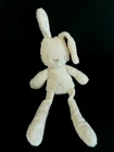 R5. MAMAS & DADS RABBIT WHITE ECRU CROSS TAUPE PLUSH BLANKET 35cm + ear VGC