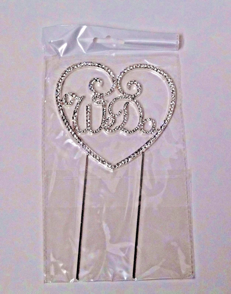 We Do 婚礼水钻蛋糕装饰银色尺寸 4.5 英寸 X 4.5 英寸 — 第 2/3 张图片