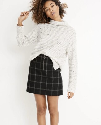 Madewell Knit  Mockneck Wool Blend Sweater Size Small Womens Donegal Belmont