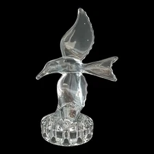 Vintage Art Glass Soaring Sea Gull Flower Frog 9.75" Flying Seagull