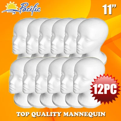 A1 PACIFIC 12PCS 11"FOAM MANNEQUIN MANIKIN head wig display hat glasses