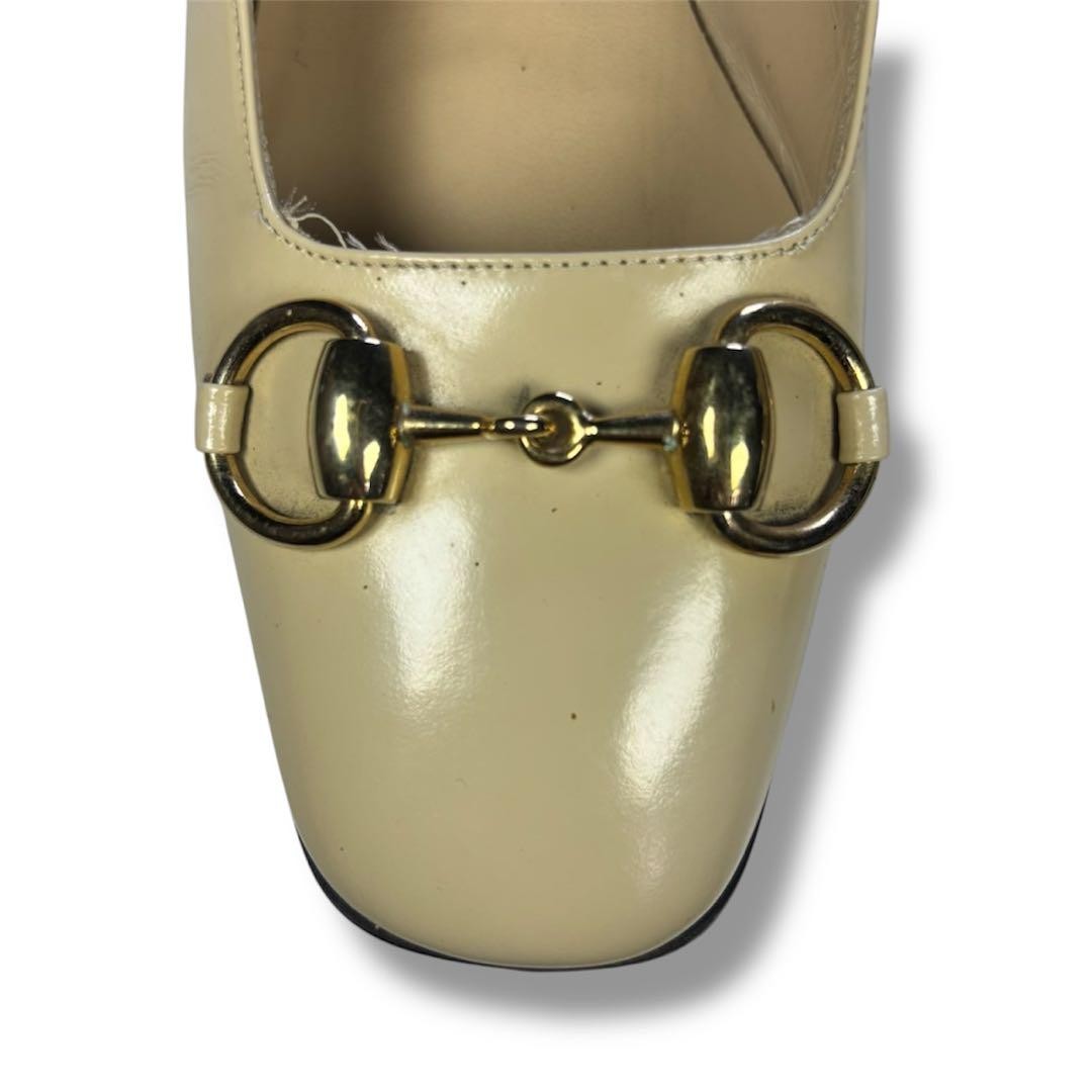 Gucci Horsebit Mid Heel Pumps Beige Leather Size 35.5 US About5.5 For Women thumbnail 8